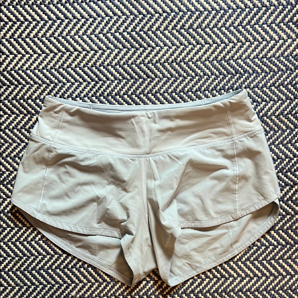 Lululemon Blue Linen Speed Up 2.5” Shorts